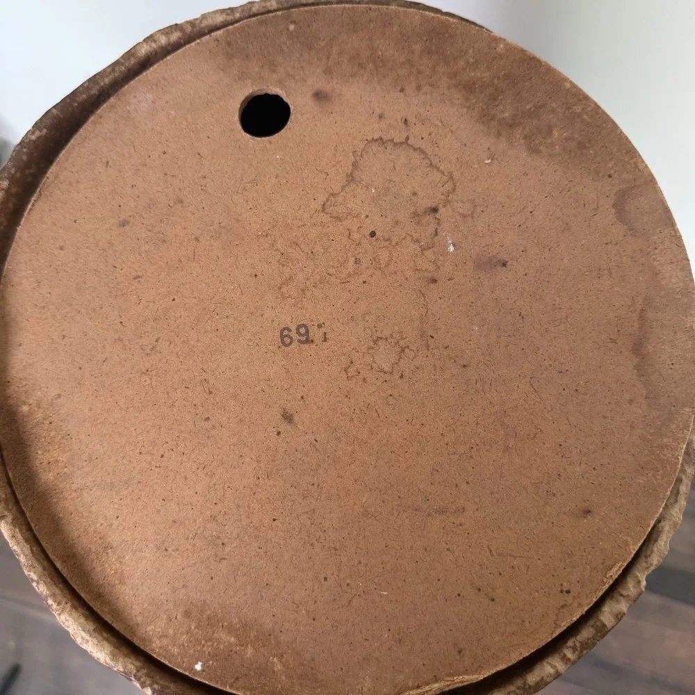 Vintage Formart Paper Mache Fish Bait‎ Pail Worm Bucket Handle and Lid Mid-1900s
